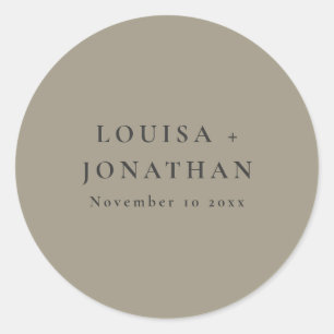 Sticker Rond Mariage personnalisé minimaliste d'automne élégant