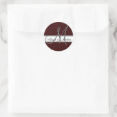 Sticker Rond Mariage Personnalisé Monogramme & Noms Chocolat Sc (Sac)