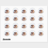 Sticker Rond Mariage personnalisé photo moderne simple (Feuille)