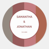 Sticker Rond Mariage personnalisé rayé Bauhaus (Devant)