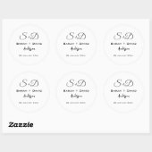 Sticker Rond Mariage Personnalisé, Réception de Mariage, Fiança (Feuille)