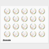 Sticker Rond Mariage personnalisé Rose Dusty (Feuille)