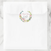 Sticker Rond Mariage personnalisé Rose Dusty (Sac)
