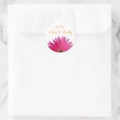 Sticker Rond Mariage personnalisé rose Gerbera Daisy Orange (Sac)