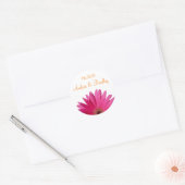 Sticker Rond Mariage personnalisé rose Gerbera Daisy Orange (Enveloppe)