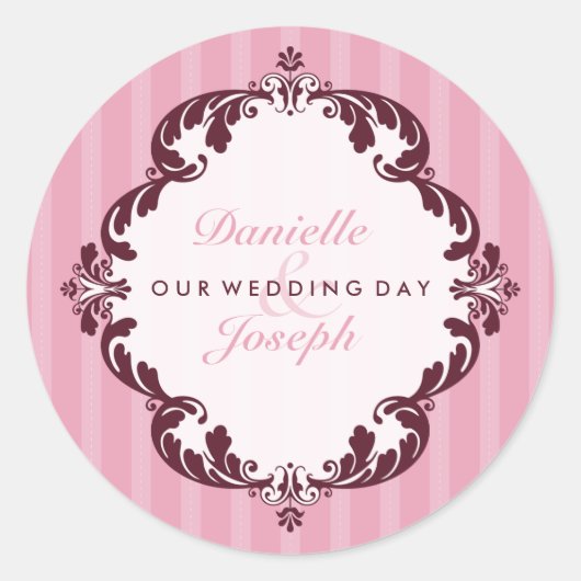 Sticker Rond MARIAGE PERSONNALISÉ SEAL :: luxueux luxe 2 (Devant)