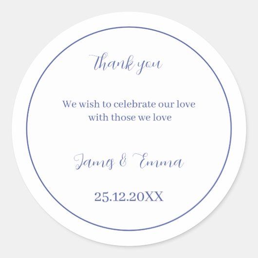 Sticker Rond Mariage personnalisé Simple violet (Devant)