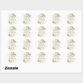 Sticker Rond Mariage personnalisé Spring Blush (Feuille)