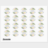 Sticker Rond Mariage personnalisé Spring Blush (Feuille)