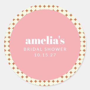 Sticker Rond Mariage Personnalisé Térébenthine Rose Vintage