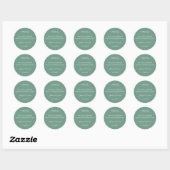 Sticker Rond Mariage personnalisé vert simple (Feuille)