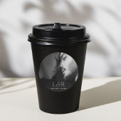 Sticker Rond Mariage photo et monogramme en couple