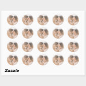 Sticker Rond Mariage Photo Moderne (Feuille)