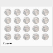 Sticker Rond Mariage photo moderne merci pour (Feuille)