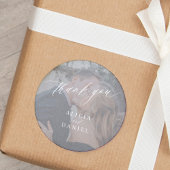 Sticker Rond Mariage photo moderne merci pour