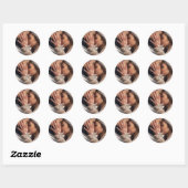 Sticker Rond Mariage photo Monogramme (Feuille)