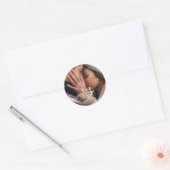 Sticker Rond Mariage photo Monogramme (Enveloppe)