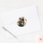 Sticker Rond Mariage photo Monogramme (Enveloppe)