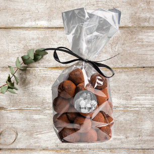 Sticker Rond Mariage photo noir et blanc Merci cadeau 