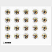 Sticker Rond Mariage photo personnalisé (Feuille)