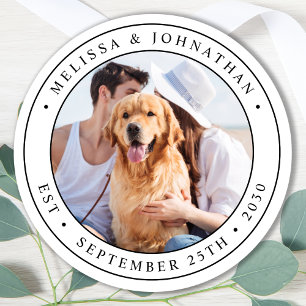 Sticker Rond Mariage photo personnalisé