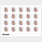 Sticker Rond Mariage photo personnalisé moderne (Feuille)