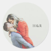 Sticker Rond Mariage photo simple moderne (Devant)