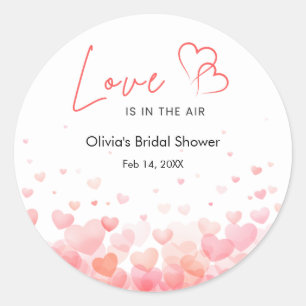 Sticker Rond Mariage Pink & Red L'amour est dans l'Air Shower 