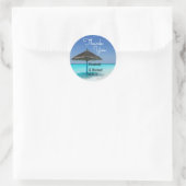 Sticker Rond Mariage pittoresque Tropical Beach Merci (Sac)