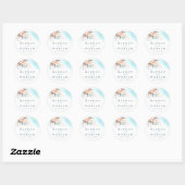 Sticker Rond Mariage plage (Feuille)