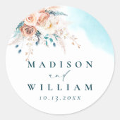 Sticker Rond Mariage plage (Devant)