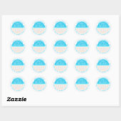 Sticker Rond Mariage plage Enregistrer la date Retourner l'adre (Feuille)