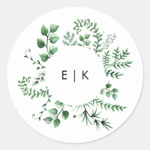 Sticker Rond Mariage Plante verdoyant