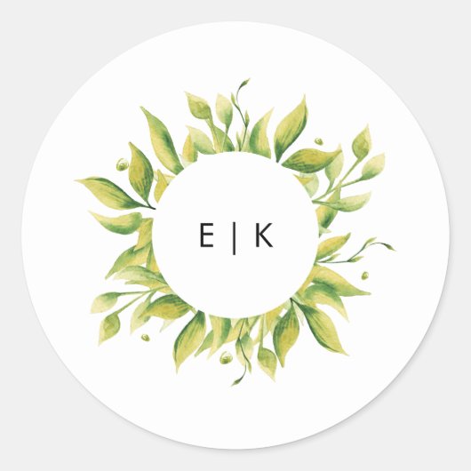 Sticker Rond Mariage Plante verdoyant (Devant)