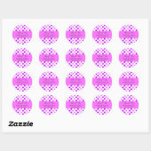 Sticker Rond Mariage Pois violet et rose (Feuille)