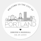 Sticker Rond Mariage Portland | Bienvenue Favoriser (Devant)