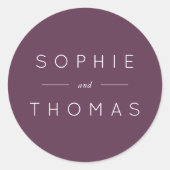 Sticker Rond Mariage pourpre foncé (Devant)