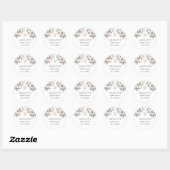 Sticker Rond Mariage printanier de fleurs sauvages (Feuille)
