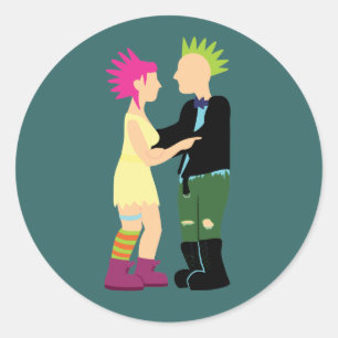Sticker Rond Mariage Punk