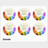 Sticker Rond Mariage Rainbow Bouquet (Feuille)