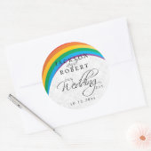 Sticker Rond Mariage Rainbow Gay (Enveloppe)