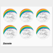 Sticker Rond Mariage Rainbow Gay (Feuille)
