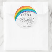 Sticker Rond Mariage Rainbow Gay (Sac)