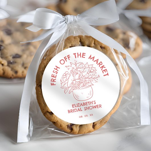 Sticker Rond Mariage Réception de mariage corail fraîchement so