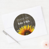 Sticker Rond Mariage Remerciement Soleil Rustique (Enveloppe)