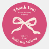 Sticker Rond Mariage rétro Coquette Bow (Devant)