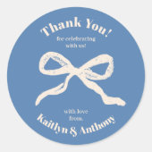 Sticker Rond Mariage rétro Coquette Bow (Devant)