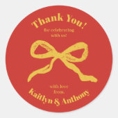 Sticker Rond Mariage rétro Coquette Bow (Devant)