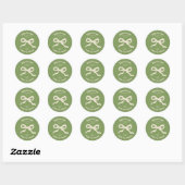 Sticker Rond Mariage rétro Coquette Bow (Feuille)