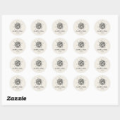 Sticker Rond Mariage Rétro Disco Dessiné à la Main (Feuille)